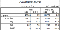 湖北省2017上半年電力運(yùn)行<font color=