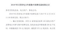 2018年江蘇省電力年度集中掛牌交易結(jié)果：<font color=