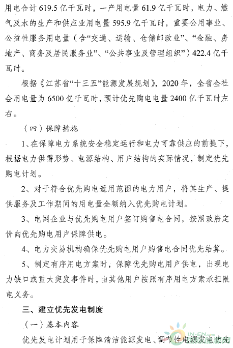 江蘇省印發(fā)有序放開發(fā)用電計(jì)劃工作方案