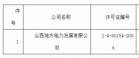 關(guān)于準予山西地方電力發(fā)展有限公司承裝（修、試）電力設(shè)施許可證許可公示（2018）第15號