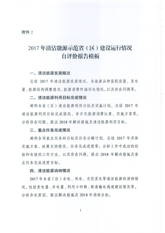 國家能源局發(fā)布建立清潔能源示范省(區(qū))監(jiān)測評價(jià)體系(試行)的通知
