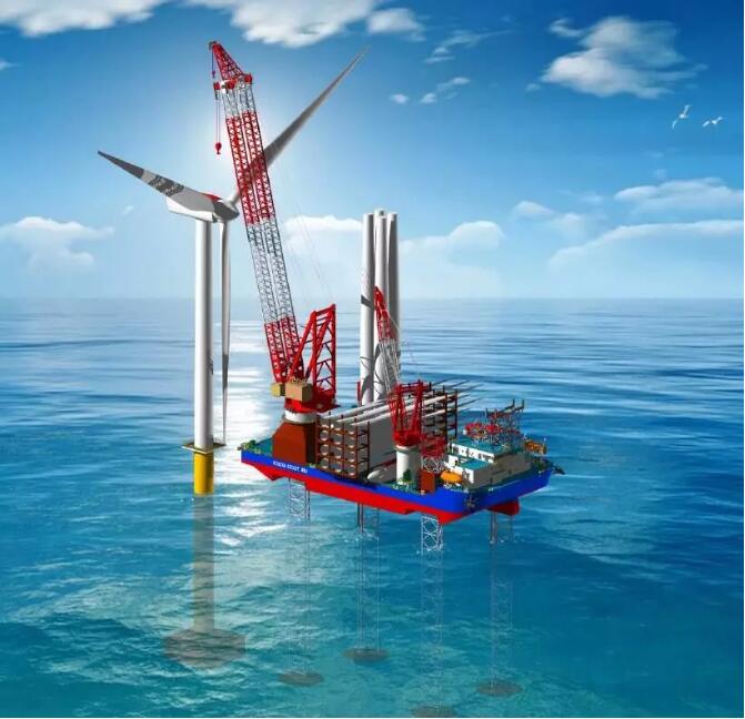 桁架樁腿自升式！中國最先進(jìn)風(fēng)電安裝平臺開工
