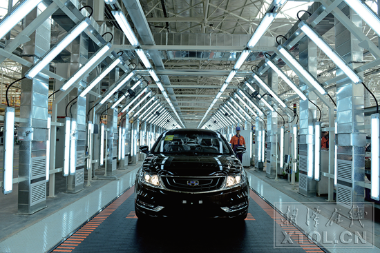 吉利汽車湘潭基地SUV生產(chǎn)線。(鐘泉 攝)