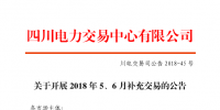 四川2018年5、6月補(bǔ)充交易7月5日展開（附時間安排）
