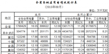 湖北9月電力運(yùn)行情況：火電廠發(fā)電113.03億千瓦時(shí) 增長(zhǎng)35.31%