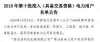 公示669家僅通過234家！河南2018年第十批準(zhǔn)入（具備交易資格）電力用戶名單