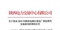 2019年陜西電網(wǎng)自備電廠清潔替代交易成交結果：交易電量為0