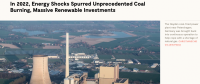 2022年能源危機導(dǎo)致煤炭消費反彈，但可再生能源投資上升更快